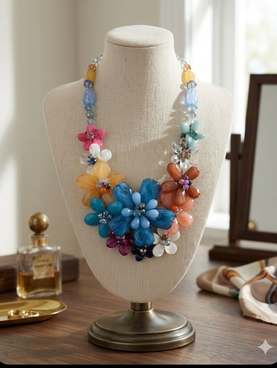 Jewelry - Multicolor Floral Statement Necklace - Women's Jewelry